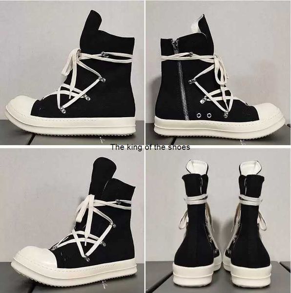 

2023 ro man high shoes women canvas sneakers black lace up boots 35-44