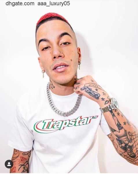 

designer fashion clothing tshirt tees trapstar phantom letter print short sleeve fashion loose os version cotton crew neck underlay tshirt s, White;black