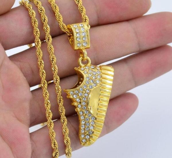 

rope chain gold color cz hip hop pendant necklace men shoes jewelry punk for mens chains4222384, Silver