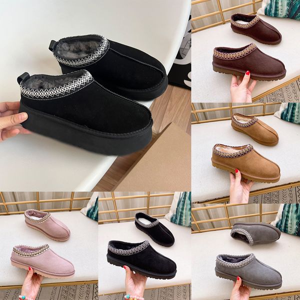 

womens tazz slippers designer australian platform boot classic tasman shoes slip-on suede ultra mini booties chestut size 35-44, Black