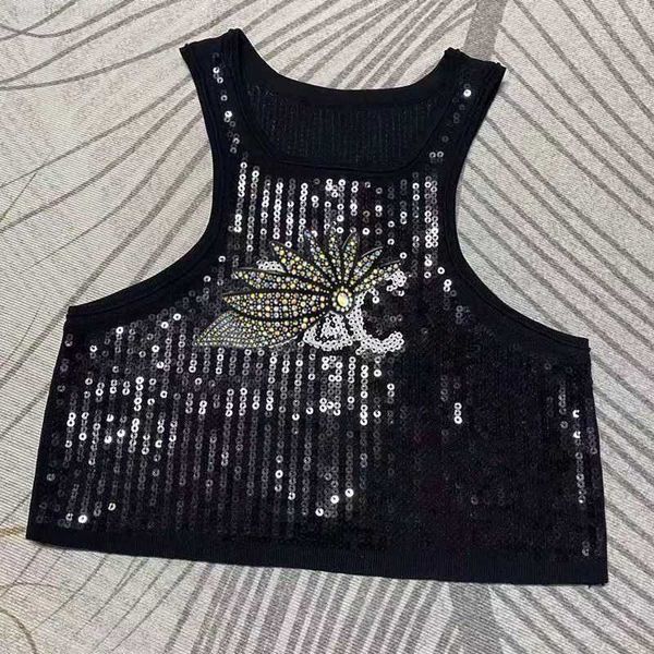 

designer runway summer 2023 women's t-shirt fashion chain tanks ladies elegant letter women sleeveless casual tank 4, White