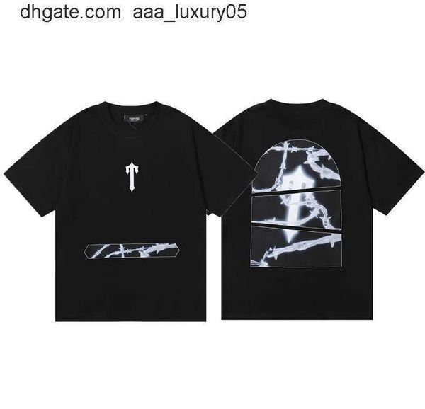 

designer fashion clothing tshirt tees trapstar tee double yarn cotton short sleeve tshirt for men women couples loose high street round neck, White;black