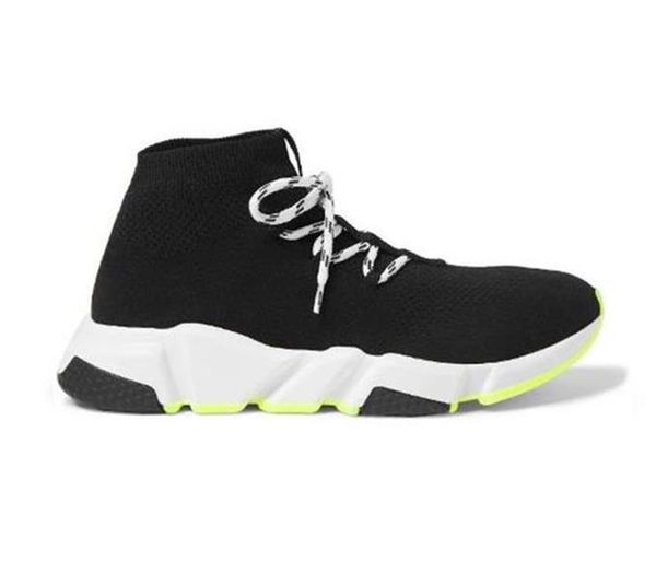 

triple s 2.0 knit socks shoes mesh speed trainer high race runners men and women designer sneakers platform with laces casual trainers size, Black