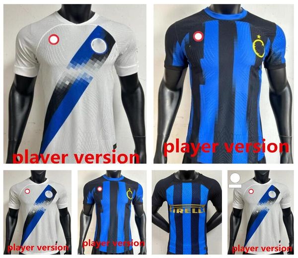 

2023 2024 lukaku soccer jersey barella inters dzeko s lautaro vidal j. correa 23 24 football shirt calhanoglu gagliardini men yellow, White;black
