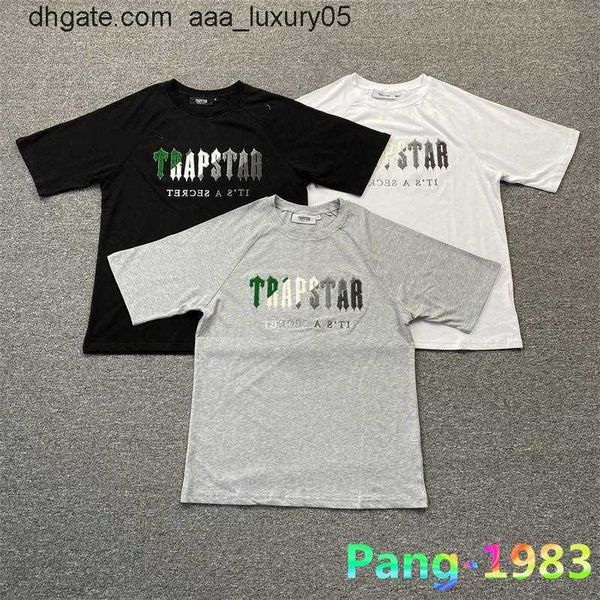 

mens t shirts spring summer trapstar tshirt men women green white towel embroidery short sleeve t shirt set versatile comfort cotton e, White;black