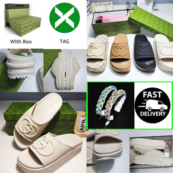 

womens designer sandal women rubber leather slide sandal dress shoe wedges sandal beach slippers luxury summer platform slide thick bottom s, Black