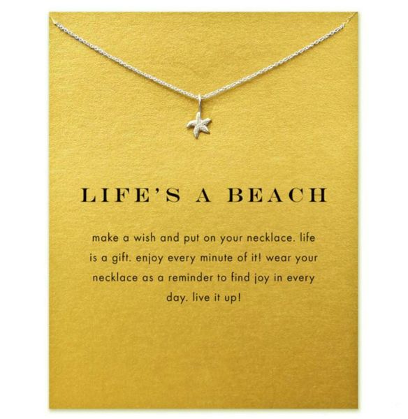 

starfish ocean sea life necklace with gift card sea star pendant necklaces fashion jewelry5687817, Silver