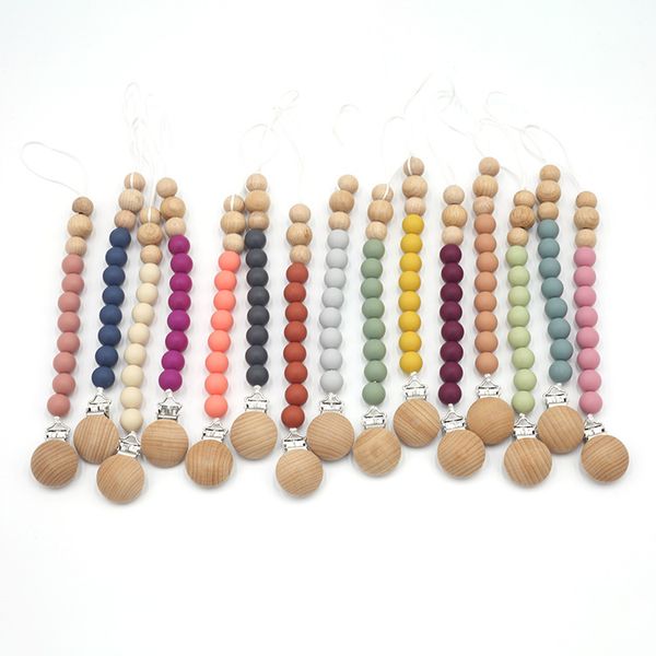 

pacifier clips chain silicone beads bpa diy dummy clip holder soother chains baby teething toys chew gifts
