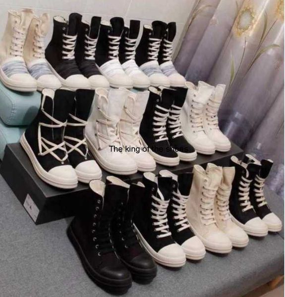 

2023 luxury rick designer ro boots shoes owens platform shoes men women s ret over the knee ies increase thick bottom ec5q oe54, Black