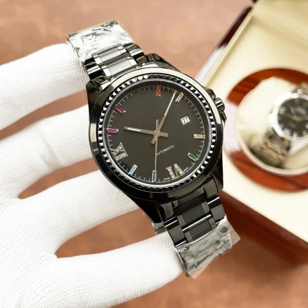 

2023 new mens women luxury designer watch fully automatic mechanical commemorative watch band ceramic steel ring waterproof fashion business, Slivery;brown