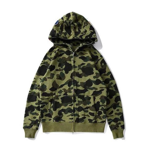 

2023 mens designer hoodie men designers hoodies womens jackets hoody sweatshirt camouflage hooded sweater cardigan zipper casual long sleeve, Black