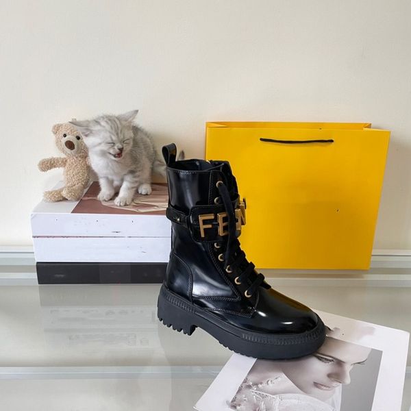 

new graphy martin boots black open brim beaded leather fabric with gold metal accessories eyelets zipper fashionable avant-garde 35-42 size