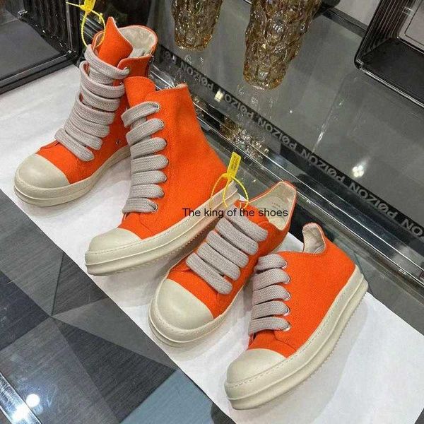 

2023 luxury rick designer ro boots shoes owens canvas shoes lace men ankle ies black street high hip hop man women fashion sneakers2023 og