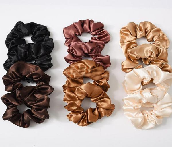 

women satinvelvet scrunchie stretch ponytail holders elastic hairbands solid color ladies hair ropes hair ties accessories2552729