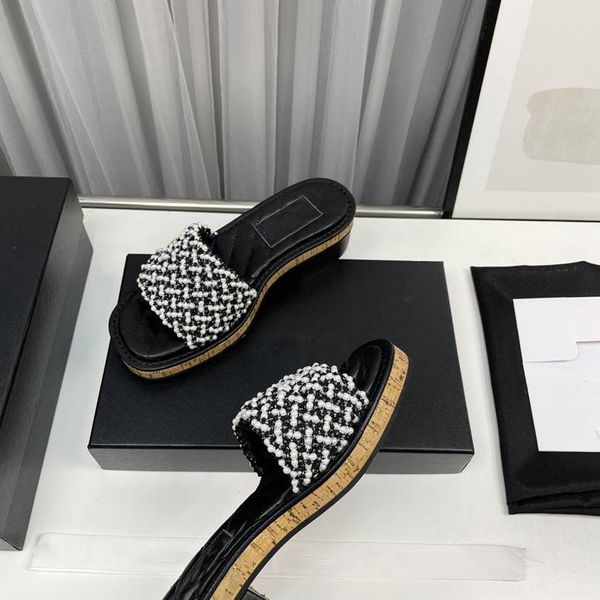 

fashion slippers brand ccity designers sandals women channel summer slide luxury sandal woman leisure flip-flops xn10, Black