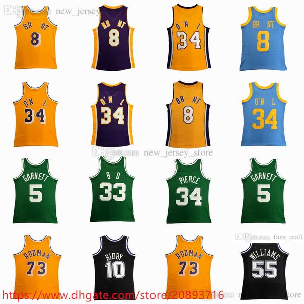 

printed 1996-97 mitchell and ness basketball jersey retro print 73 dennis 10 mike rodman bibby 5 kevin 34 paul garnett pierce 33 larry 55 ja, Black;red