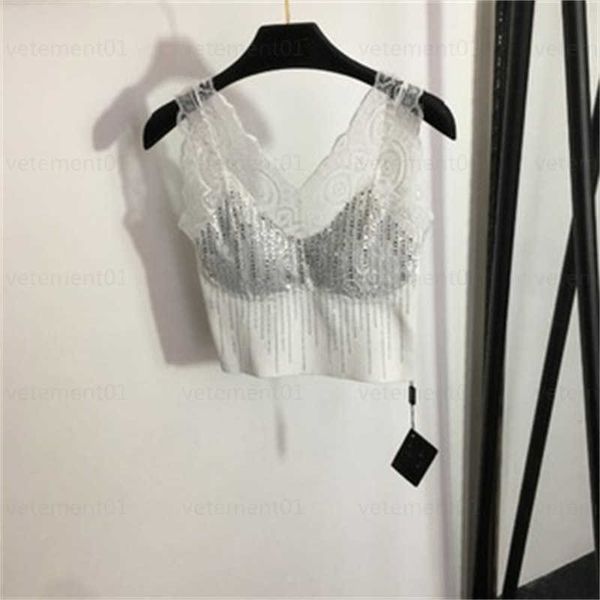 

summer designer tank shiny diamond decoration 2 color sizes fashion lace halter tank women clothes, White