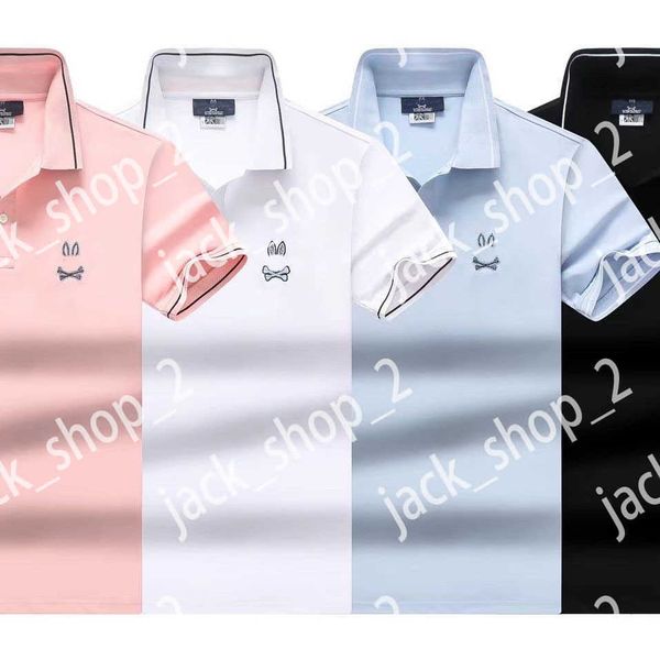 

mens polos combed cotton summer clothing short sleeve business design animal pattern psycho bunny t shirt casual striped designer breathable, White;black
