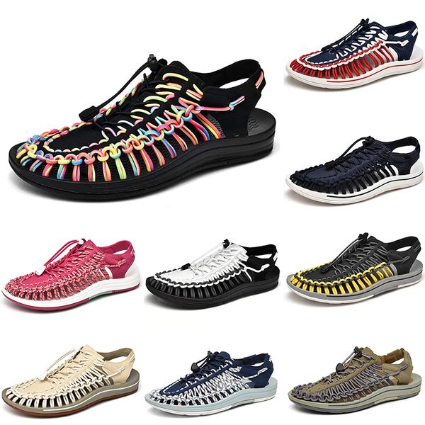 

2023 casual woven beach breathable shoes men multi-colored white blue beige pink brown black red mens trainers outdoor sports98 s513 s669 s7