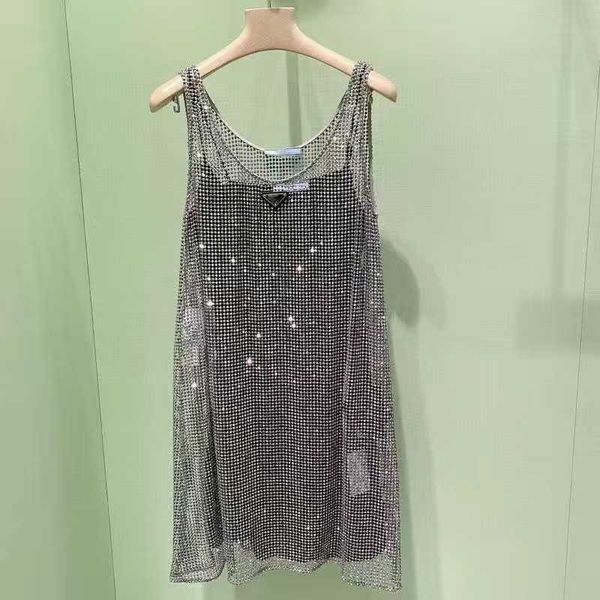 

dresses woman dress designer crystal strap fashion shine frock classic tanks skirts summer casual skirt womens clothing 23ss, Black;gray
