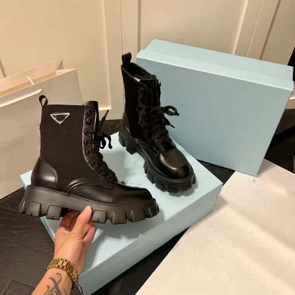 

designer motorcycle boots autumn winter womens for women 's slip-on round toe ankle boats men buckle luxurious ladies brand short woman, Black