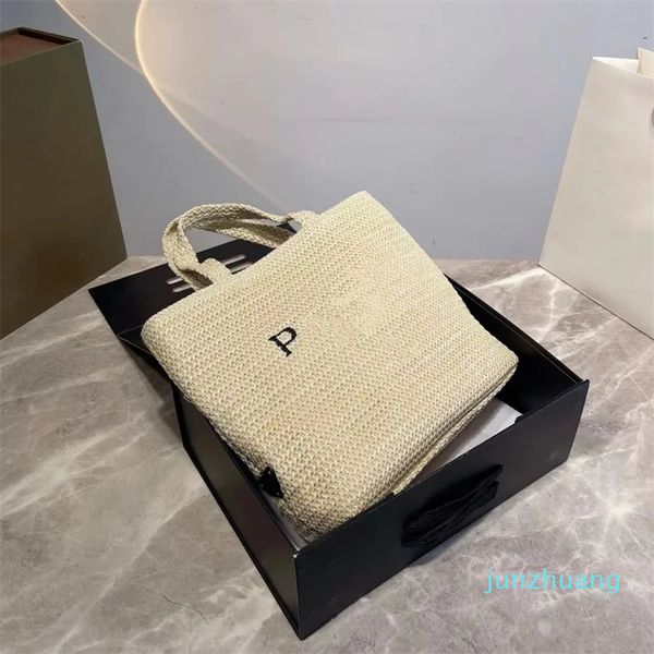 

pra da bag casual fashion large capacity tote bag wicker woven fashion tote bag summer beach straw woven bag travel large basket purse