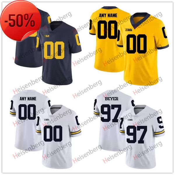 

custom michigan wolverines college any name number embroidery football stitched jersey youth women's mens size s-6xl, Black;red