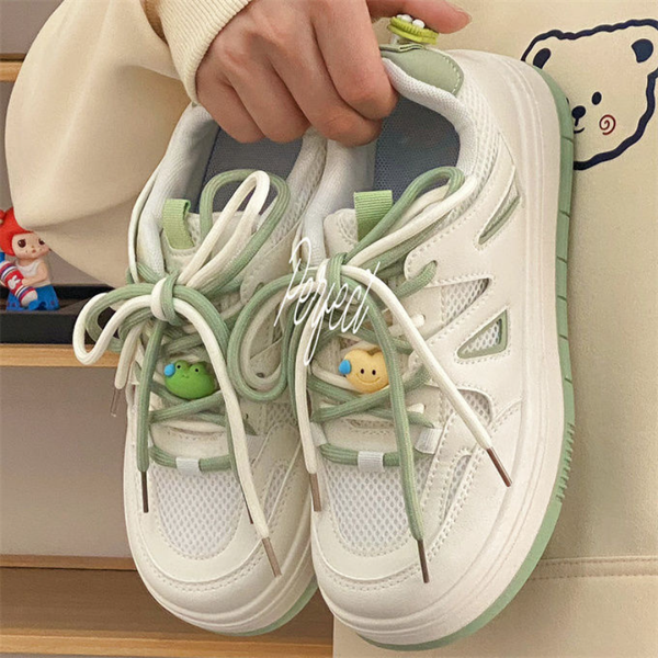 

summer breathable mesh shoes for women all match student platform sneakers casual and comfortable shoes zapatillas mujer, Black