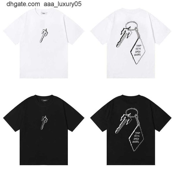 

designer fashion clothing tees tshirt trendy trapstar london trap keys open doors tee cotton double yarn short sleeve tshirt casual streetwe, White;black