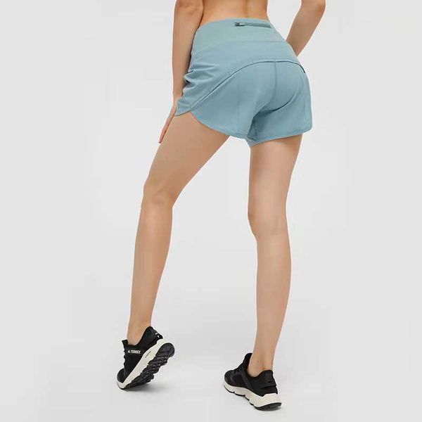 

lulu women shorts summer yoga back zipper pockeks sports shorts running short linner exercise workout training shorts woman lady 2023