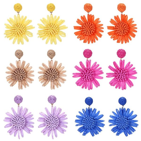 

fashionable new lafite flower geometry earrings for women's exaggerated and simple dangle earrings banquet jewelry accessories, Silver