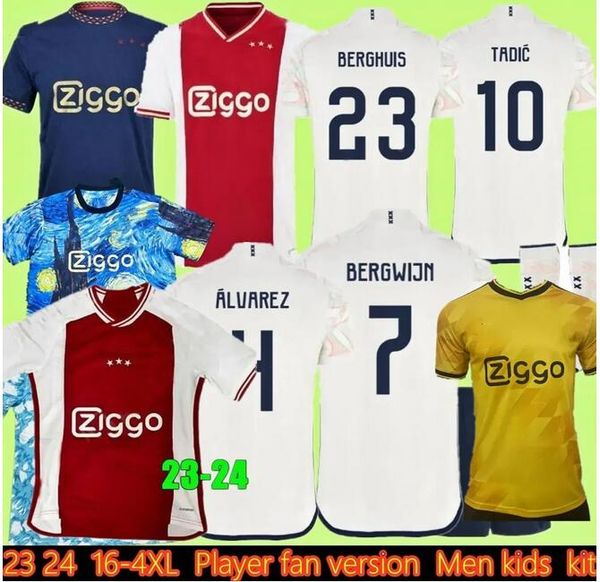 

23 24 tadic ajaxs soccer jerseys fans player maillots de football marley berghuis haller blind klaassen gravenberch cruyff blind 23 24 men k, Black;yellow