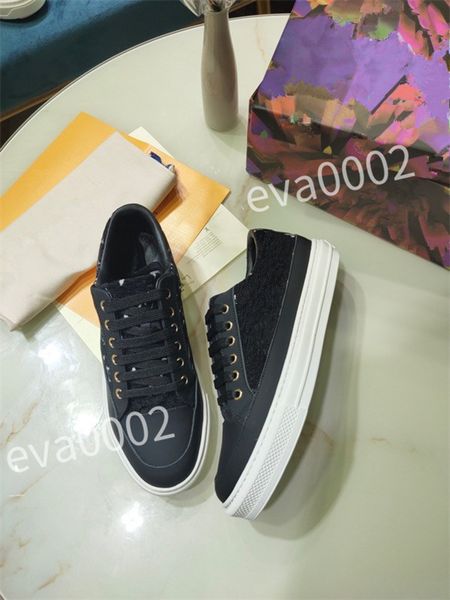 

new luxury designer women men casual shoes low- sneakers white leather sneaker sports lace up comfort flats outdoor trainers, Black