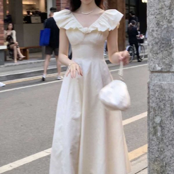 

design, color texture, waist closing, slimming a-line dress, 2023 summer new fashion bottom dresses for women night club dress144, White;black