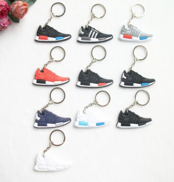 

cute mini car keychains men boys key ring gifts sneaker shape key accessoties sport shoes keychain8036172, Silver