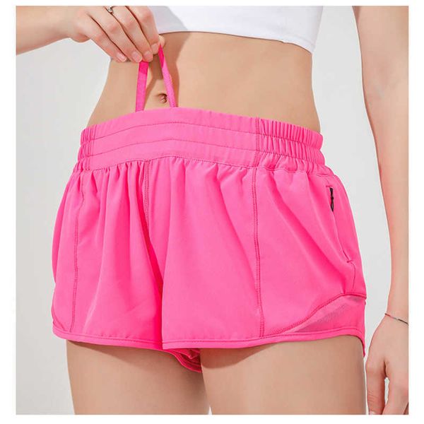 

lulu women yoga summer shorts side zipper pocket lightweight breathable quick-drying gym workout running sports shorts woman