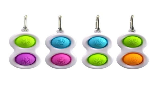 

key ring fidget pop toys keychain kids novel squeeze stress relief bubbles puzzle finger fun game fidgets toy push bubble si5702633, Silver