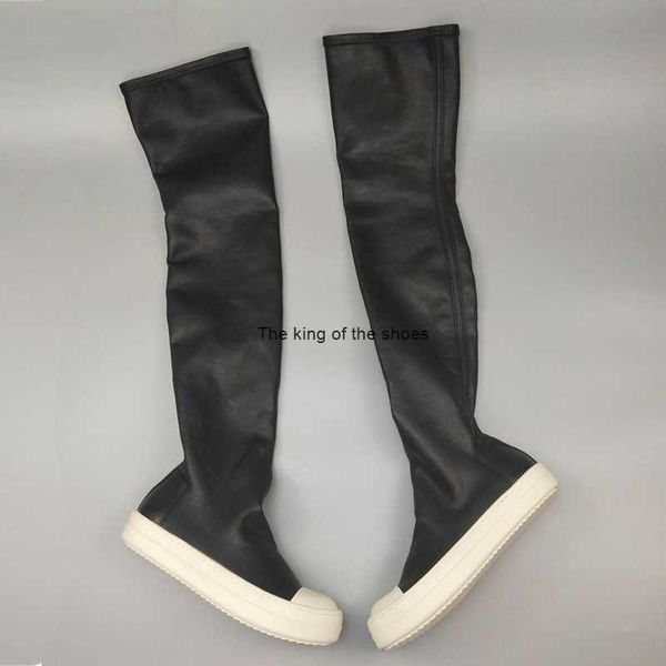

2023 luxury rick designer ro boots shoes owens s shoes hip hop women's casual shoes snow flats high winter s women on35 ooai, Black