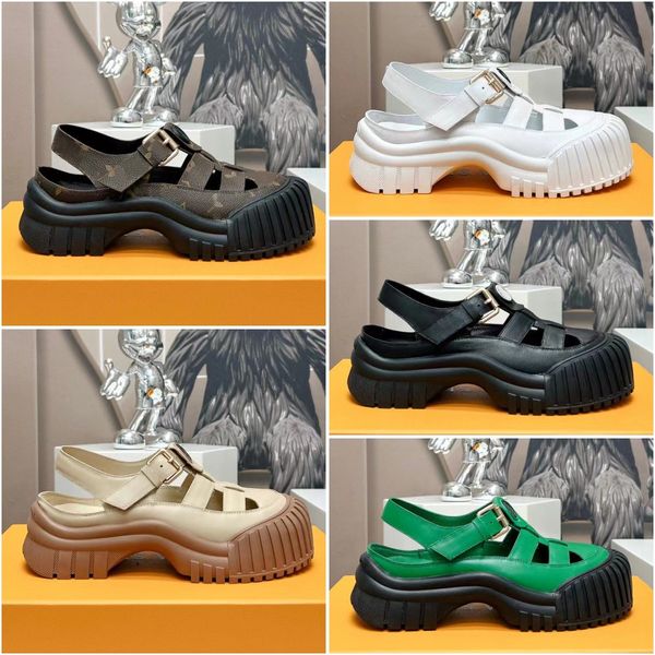 

ruby flat mary jane sandals spring summer new women retro casual sandals designers fashion rubber non-slip thick sole round-toe sandals size, Black