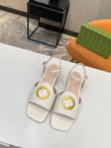 

classic lady sandals 100% leather flat shoe bottom beach belt buckle metal women shoes black soft cowhide designer woman loafers large size