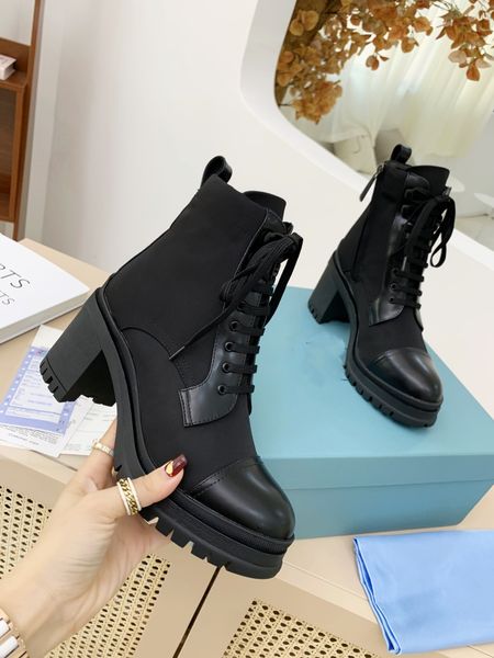 

luxury designer shoes chunky heel ankle boots pointed toes western cowboy boots carved motorcycle combat boots arc de 0822, Black