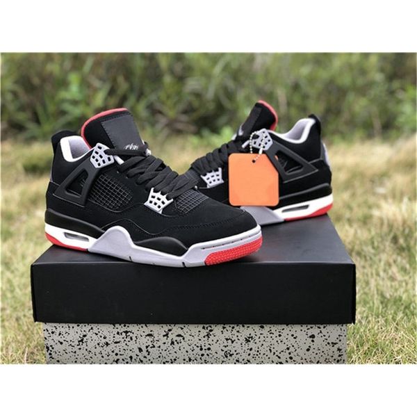 

shoes authentic og 4 bred black cement red white 4s iv men women basketball sports sneakers 308497-060 new