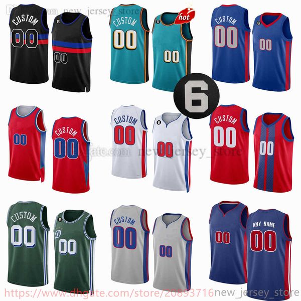 

custom new printed basketball jersey 2 cade cunningham 23 jaden ivey cory joseph isaiah livers buddy boeheim rodney mcgruder braxton key jer, Black;red