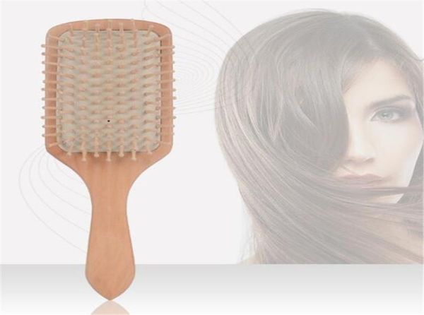 

wood professional healthy paddle cushion hair loss massage brush hairbrush comb scalp hair care xb184815901, Silver