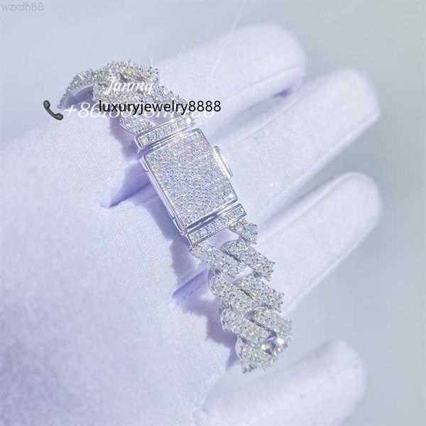 

moissanite jewelry 14mm moissanite cuban bracelet vvs moissanite link cuban bracelet 925 sterling silver luxury gift box trendy