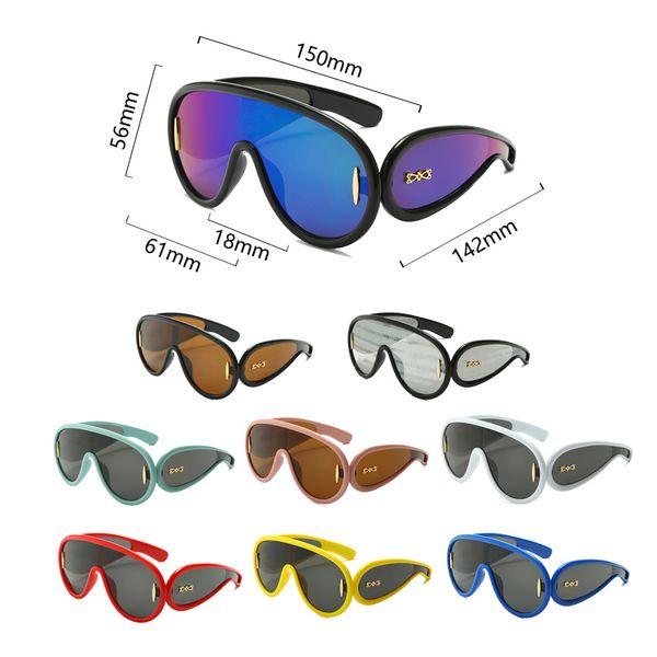 

sunglasses designer sunglasses acetate fiber wave mask mens sunglasses uv400 outdoor beach goggle glasses anagram on the feet triple lens su, White;black