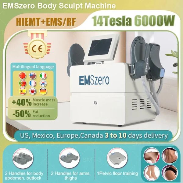 

2023 new emszero hi-emt rf machine ems body sculpt 14tesla 6000w for salon muscle massage equipment stimulator shaping ce certificate