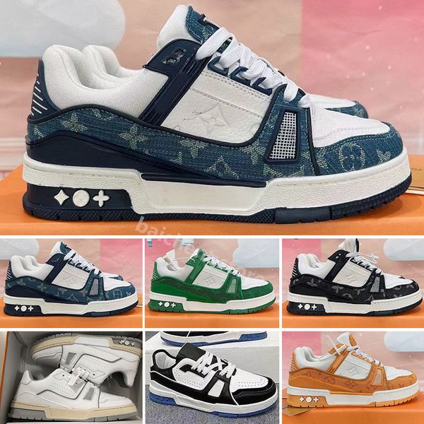 

2023 classic printing low cut casual shoes luxury trainer sneakers fashion brand men designer genuine leather sneaker size 39-44 b5, White;red