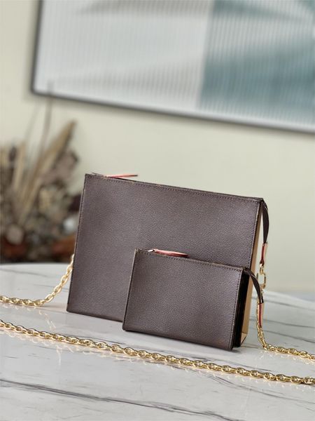 

5a designers classic travel toiletry pouch protection beauty case wash bag leather women toiletry pouch on chain waterproof canvas cosmetic