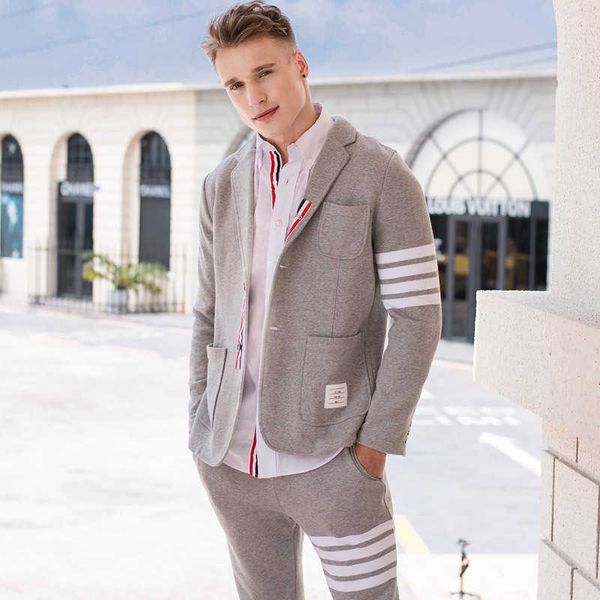 

fashion brand tb men's suit one piece casual coat, White;black